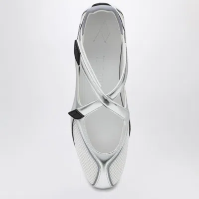 Attico Cross Strap Mesh Ballet Flats Round Toe