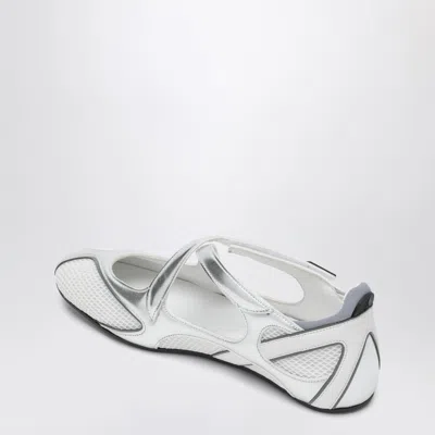 Attico Cross Strap Mesh Ballet Flats Round Toe