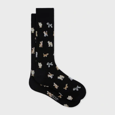 Paul Smith Dog-pattern Socks In Black