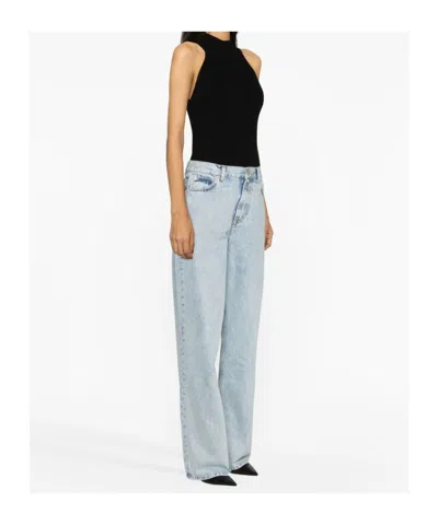 Wardrobe.nyc Women's Low Rise Denim Jeans In Blue