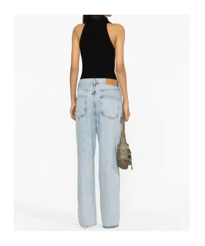 Wardrobe.nyc Women's Low Rise Denim Jeans In Blue