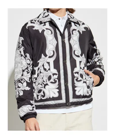 Versace Printed Drawstring Hem Jacket