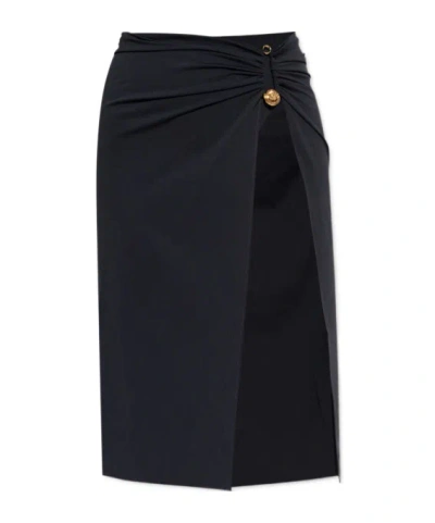 Versace Rolled High-rise Midi Skirt In 1b000 Black