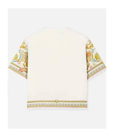Versace Baroque Underwater Cropped T-shirt In Multi