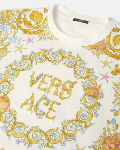 Versace Baroque Underwater Cropped T-shirt In Multi