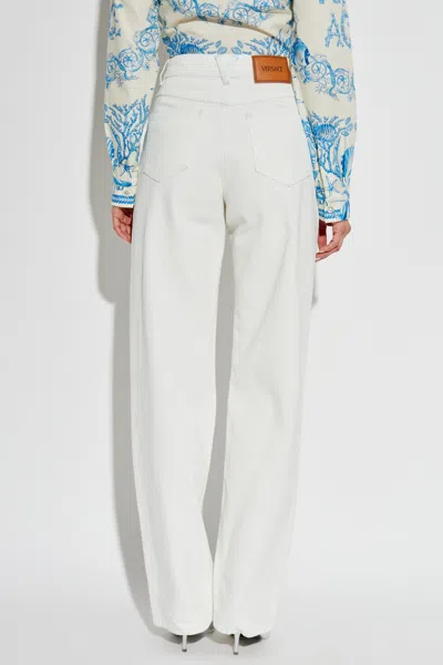 Versace Straight Leg Denim Trousers With Pockets And Loops