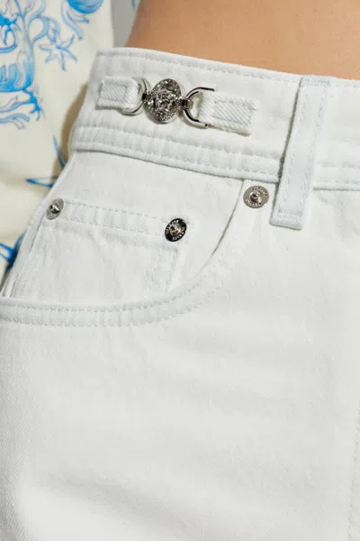 Versace Straight Leg Denim Trousers With Pockets And Loops
