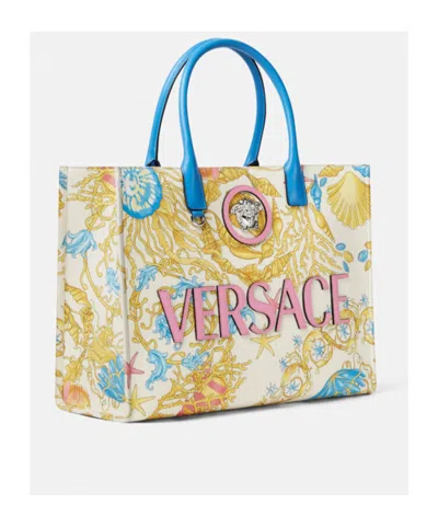 Versace Underwater Tote Bag With Baroque Pattern