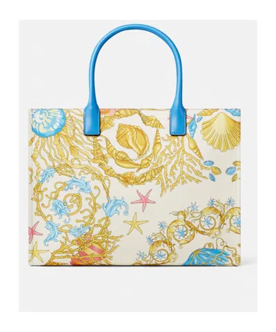 Versace Underwater Tote Bag With Baroque Pattern