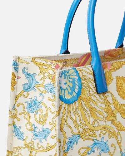 Versace Underwater Tote Bag With Baroque Pattern