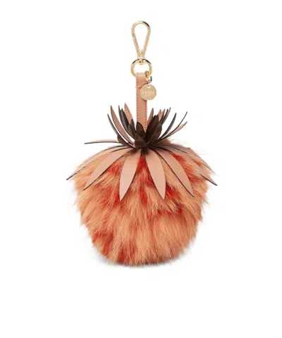 Fendi Orange Fox And Rabbit Fur Charm