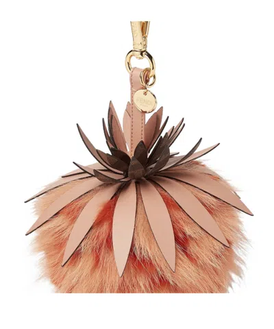 Fendi Orange Fox And Rabbit Fur Charm