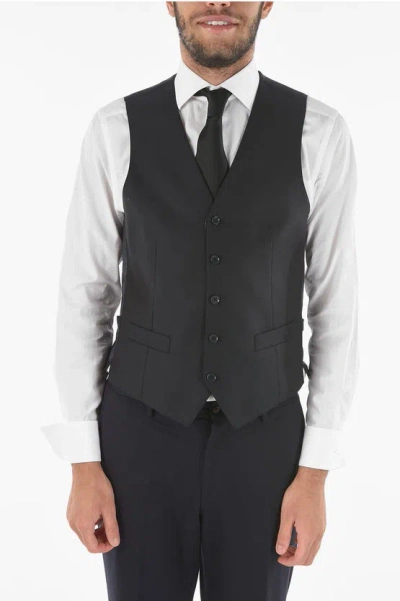 Corneliani Cc Collection Virgin Wool Refined Vest With 5-button Closure