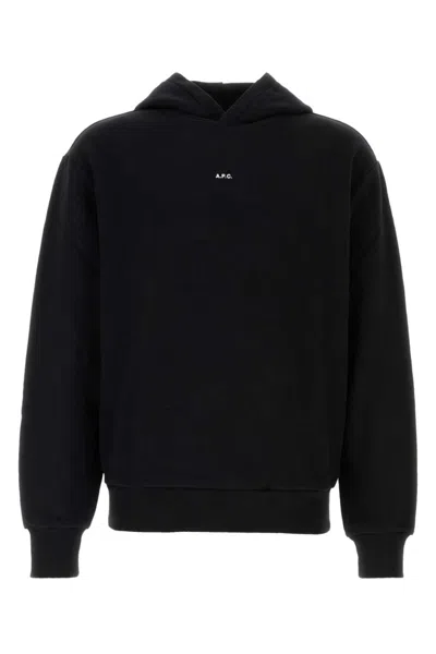 Apc A.p.c. Black Cotton Sweatshirt In Black White
