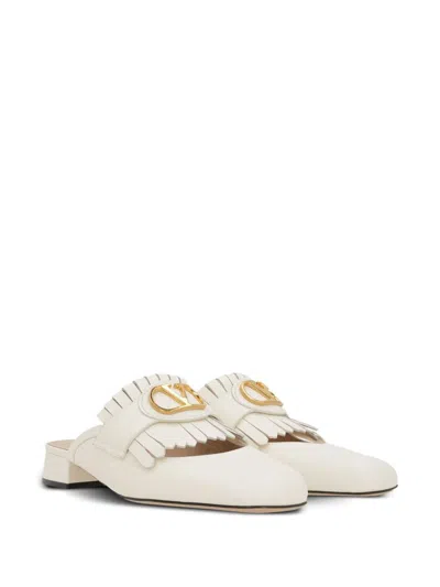 Valentino Vlogo Signature Leather Slippers