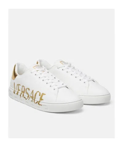 Versace Logo Greca Low-top Sneakers In White
