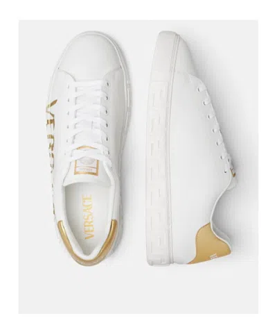 Versace Logo Greca Low-top Sneakers In White