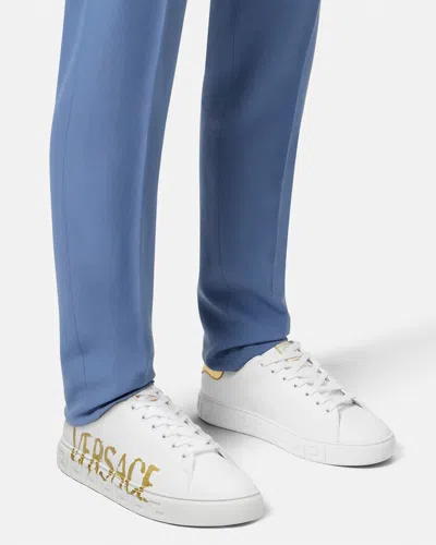 Versace Logo Greca Low-top Sneakers In White