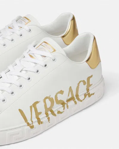 Versace Logo Greca Low-top Sneakers In White