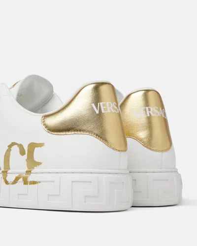Versace Logo Greca Low-top Sneakers In White