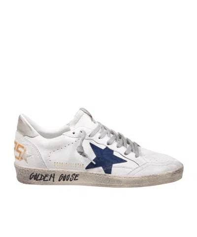 Golden Goose Ballstar Nappa Upper Toe And Spur Suede Star Leather Heel Sneakers Beige In White
