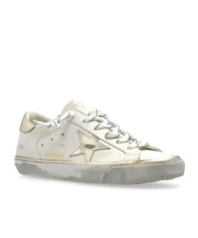 Golden Goose Super Star Leather Upper Laminated Star And Heel Glitter Edge In Gray
