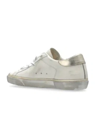 Golden Goose Super Star Leather Upper Laminated Star And Heel Glitter Edge In Gray