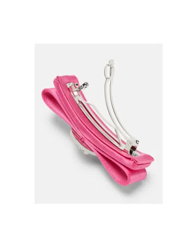 Versace Biggie Medusa Satin Hair Clip In Pink