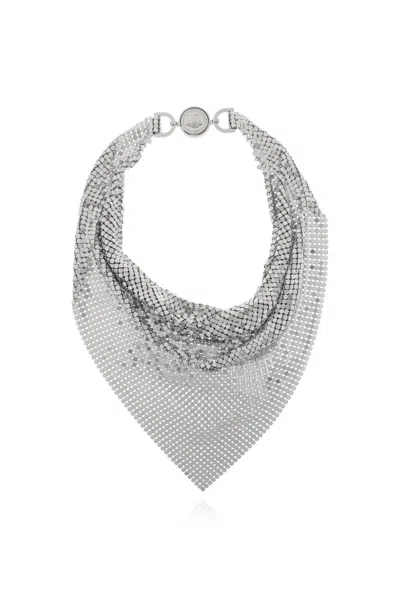 Versace Metal Mesh Bandana Necklace In Metallic