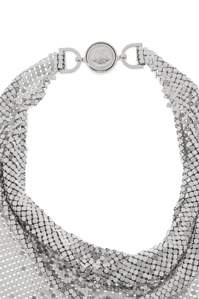 Versace Metal Mesh Bandana Necklace In Metallic