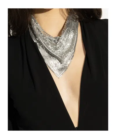Versace Metal Mesh Bandana Necklace In Metallic