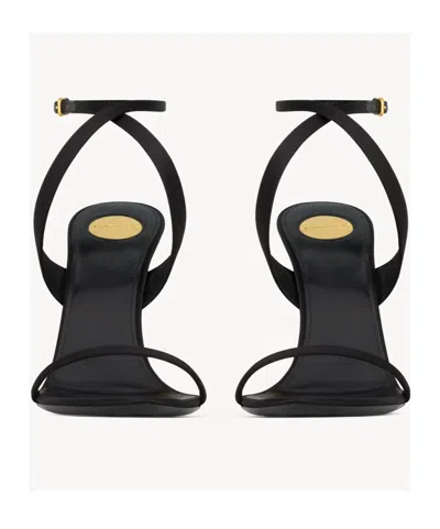 Saint Laurent Women Tallulah 110 Satin Sandals With Sculptural Wedge Heel In Multi