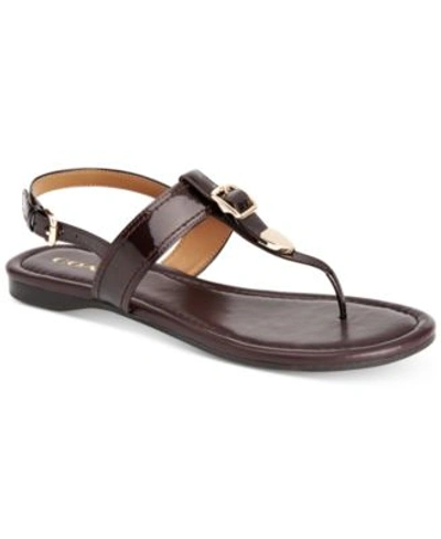 Coach Cassidy Buckle Sandals In Oxblood Pearl