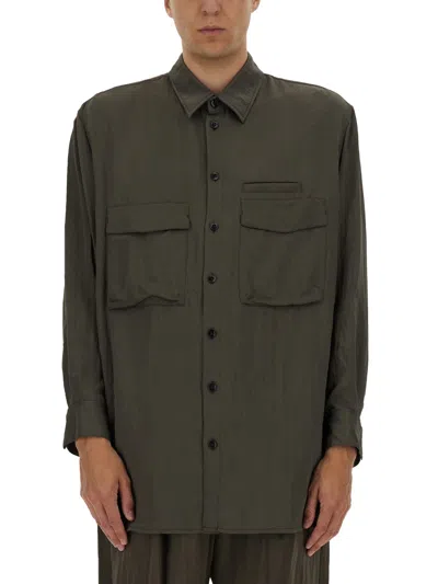Lemaire Utility Overshirt In Green