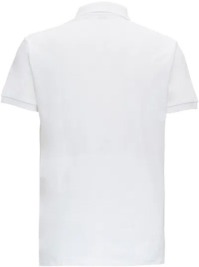 Polo Ralph Lauren White Fitted Polo Shirt With Logo In Cotton Man