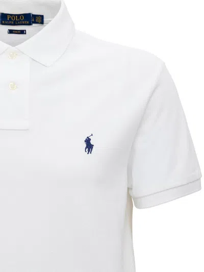 Polo Ralph Lauren White Fitted Polo Shirt With Logo In Cotton Man