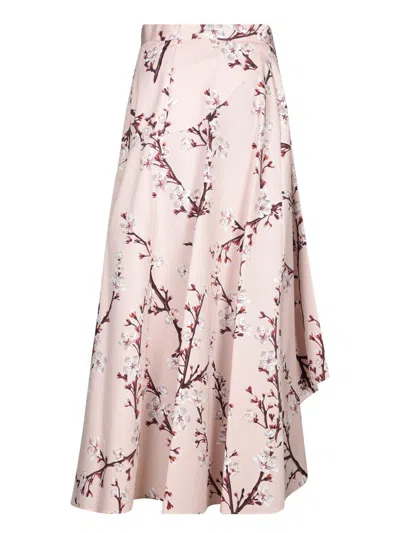 Alexander Mcqueen Floral-print Midi A-line Skirt In Multi