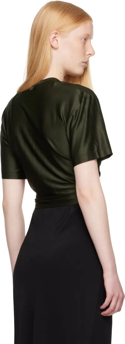 Rabanne Cut-out Knot Detail Round Neck Top In Green