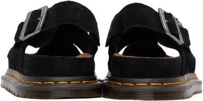 Dr. Martens Cross-strap Black Suede Sandals