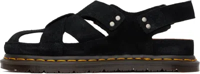 Dr. Martens Cross-strap Black Suede Sandals