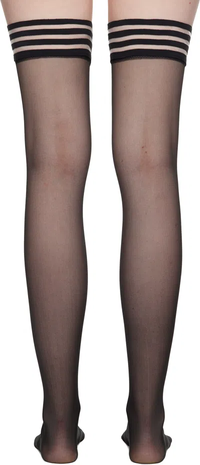 Swedish Stockings Black Mira Stay Up Socks