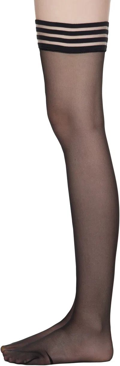 Swedish Stockings Black Mira Stay Up Socks