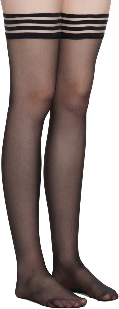 Swedish Stockings Black Mira Stay Up Socks