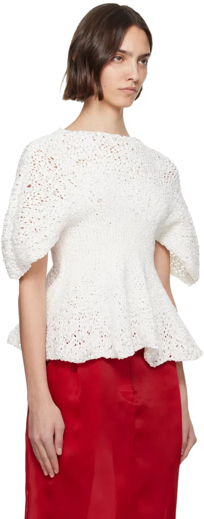 Khaite Mathilde Peplum Batwing Cotton Top