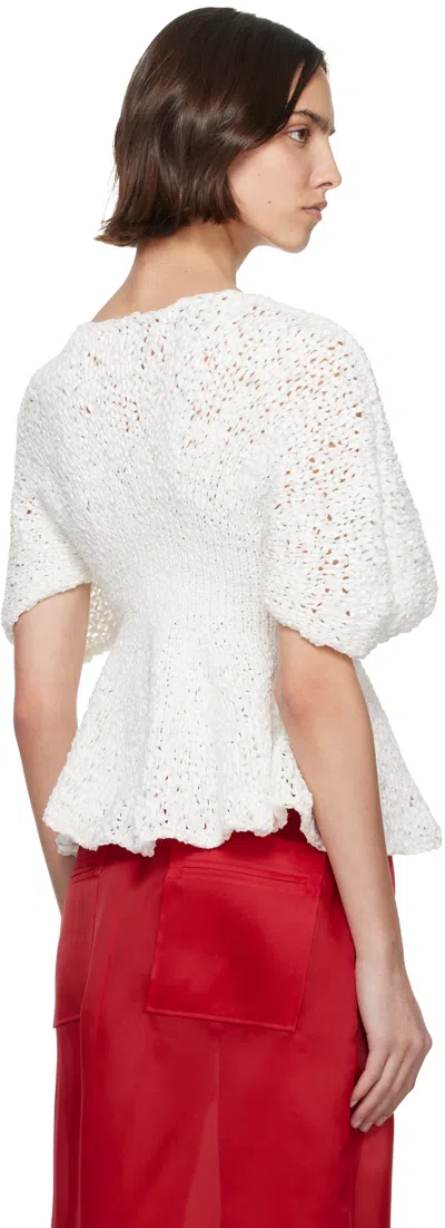 Khaite Mathilde Peplum Batwing Cotton Top