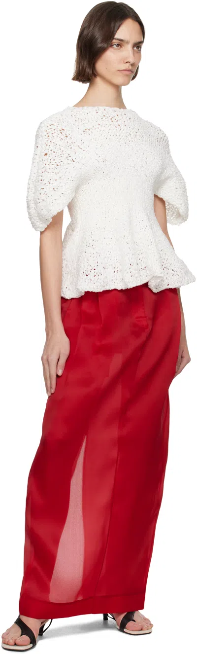 Khaite Mathilde Peplum Batwing Cotton Top