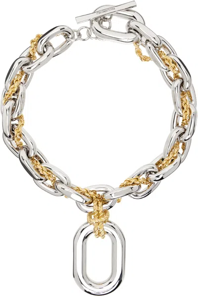 Rabanne Chunky Chain Pendant Necklace In Metallic
