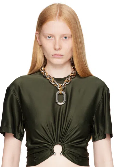 Rabanne Chunky Chain Pendant Necklace In Metallic