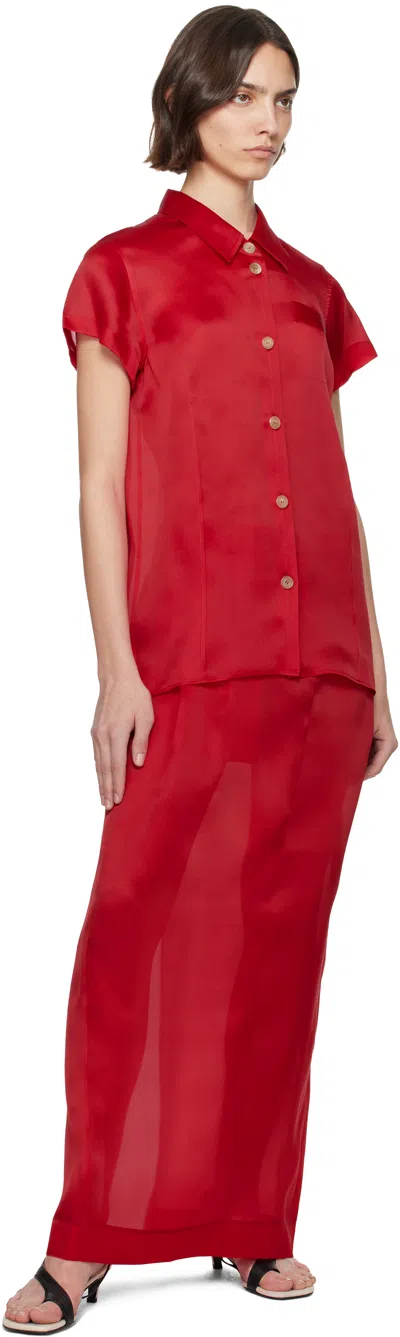 Khaite Keefe Silk Shirt In Red