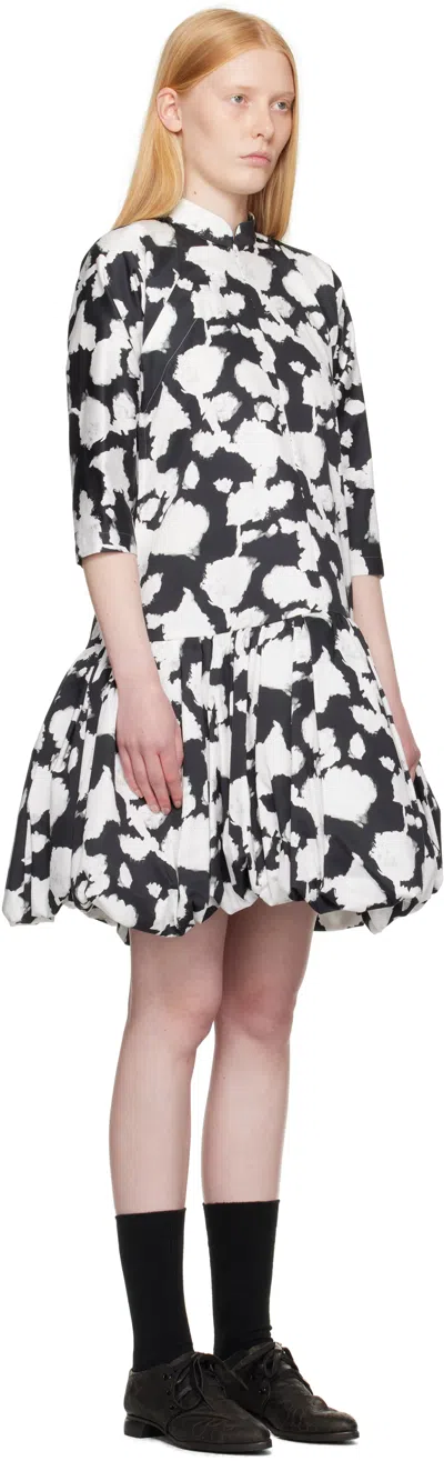 Comme Des Garçons Printed Pattern Dress In Black